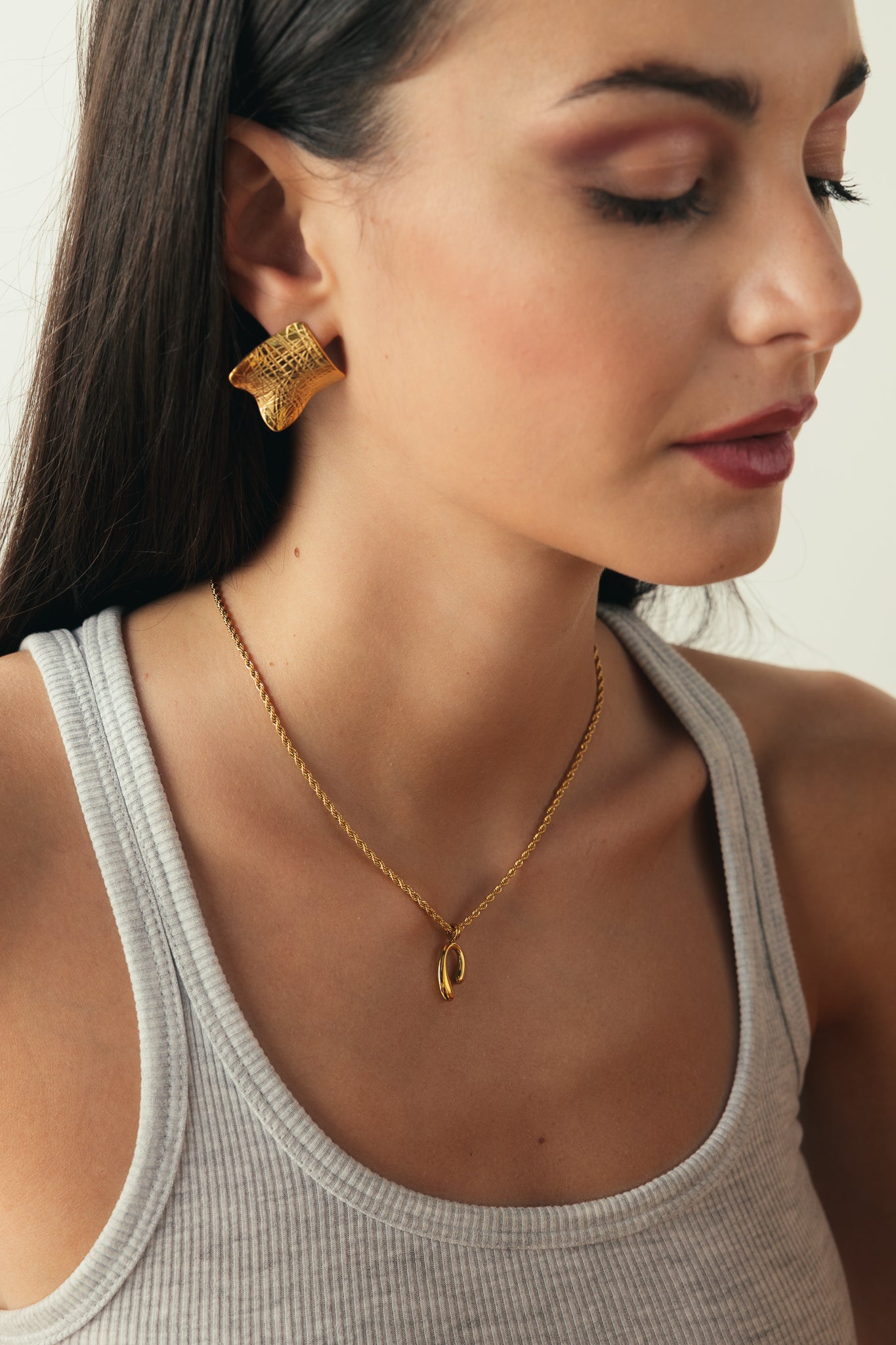 COPPIA ORECCHINI SQUADRATO SOFT LEAF